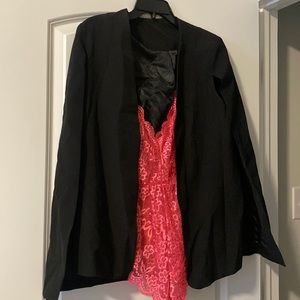 Cape Blazer Split Sleeve Open Front Casual Jacket Coat Workwear